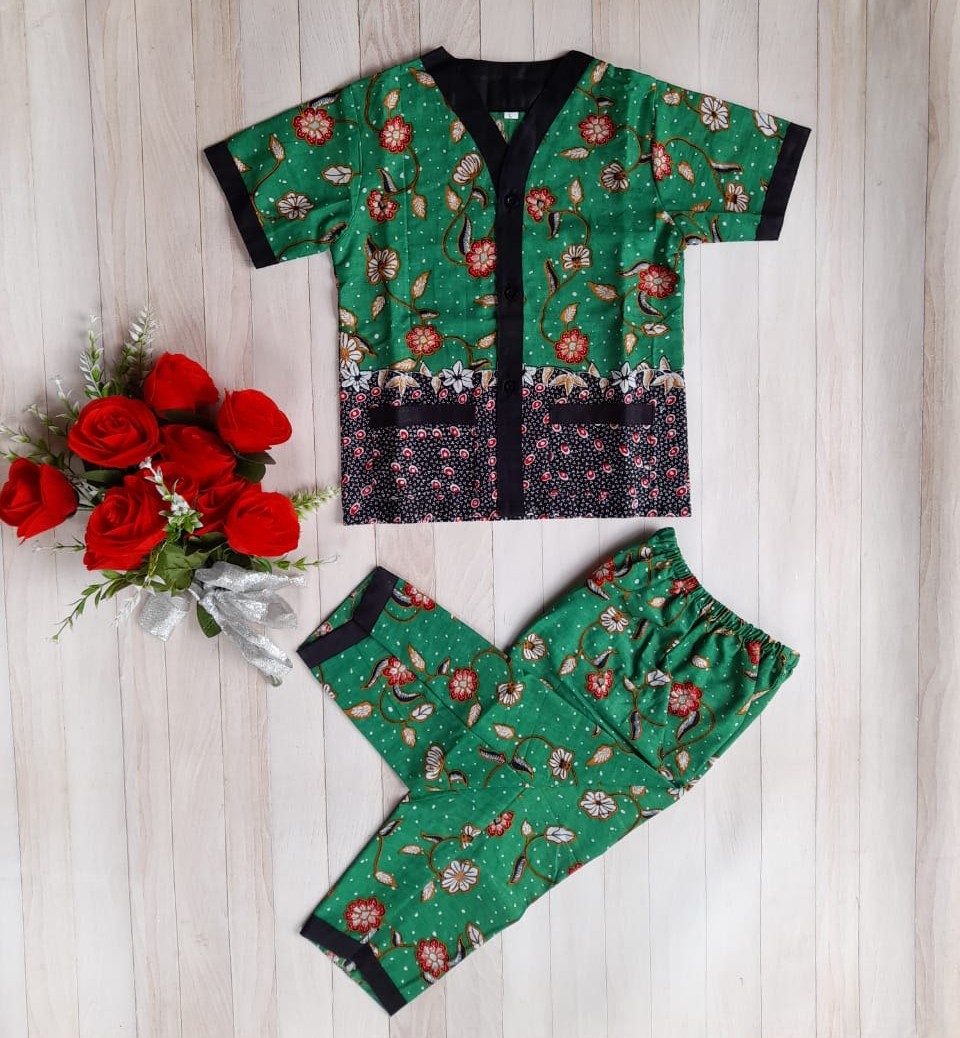 Setelan Batik Piyama Anak Bayi Balita Cewek Cowok Kekinian Dan Adem Banget