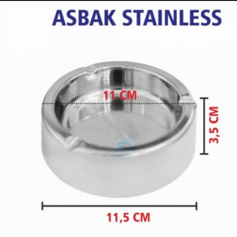 asbak bulat stainless steel high quality ashtray diameter 11cm tebal 2mm