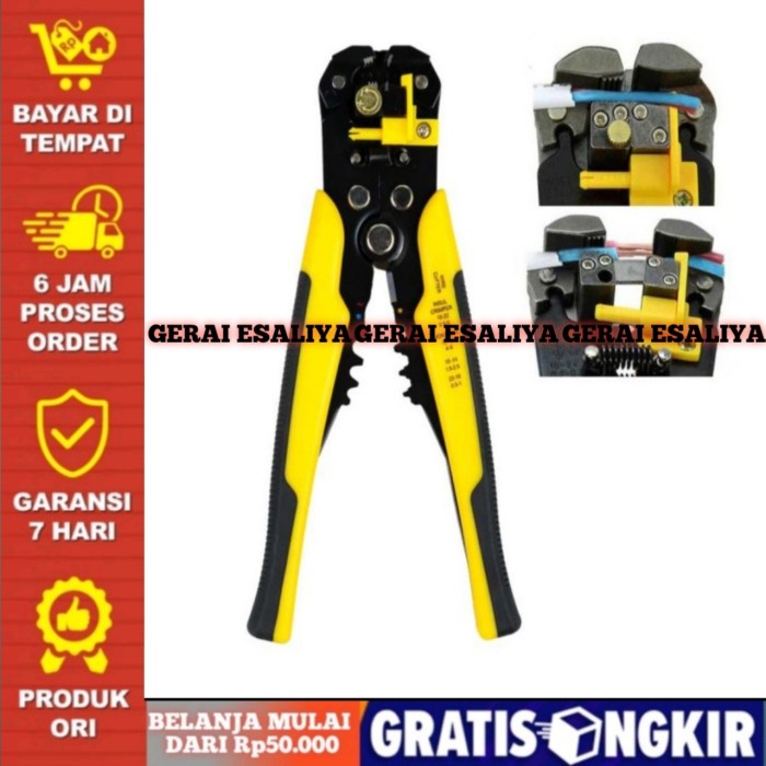 Tang Kabel Multifungsi Wire Cutter Crimper Pliers - TK0742 - Kuning