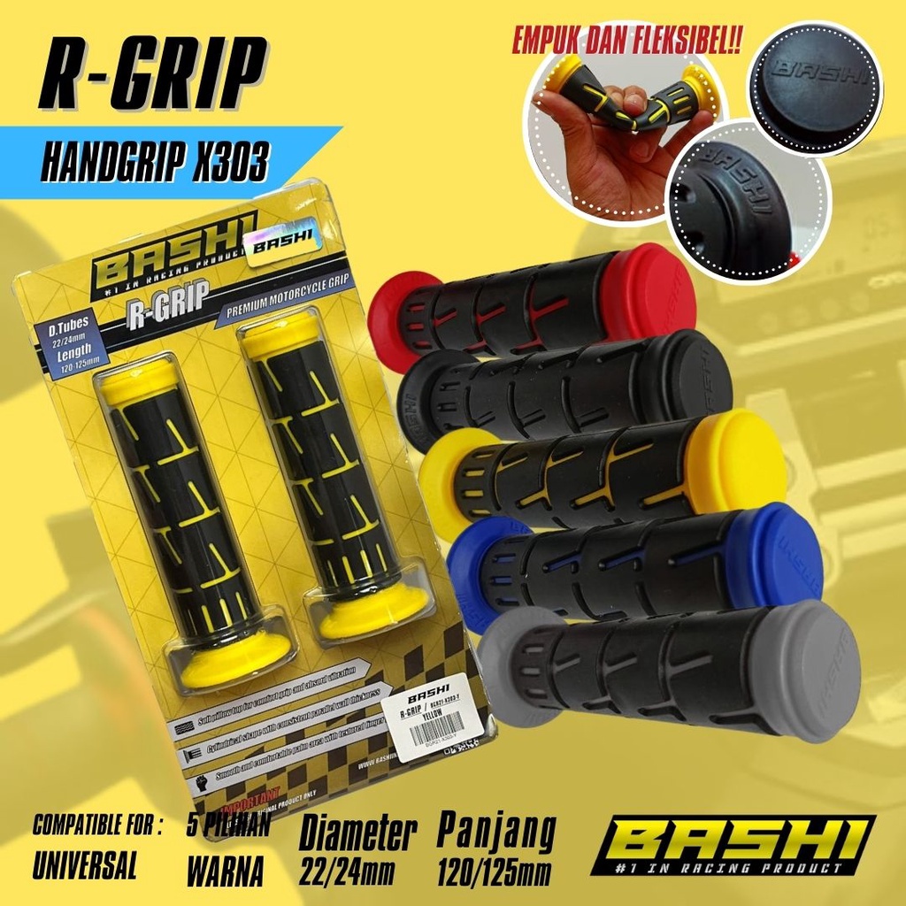 HANDGRIP BASHI R-GRIP X303 FLEKSIBLE HIGHT QUALITY TPR THERMOPLASTIC RUBBER motor