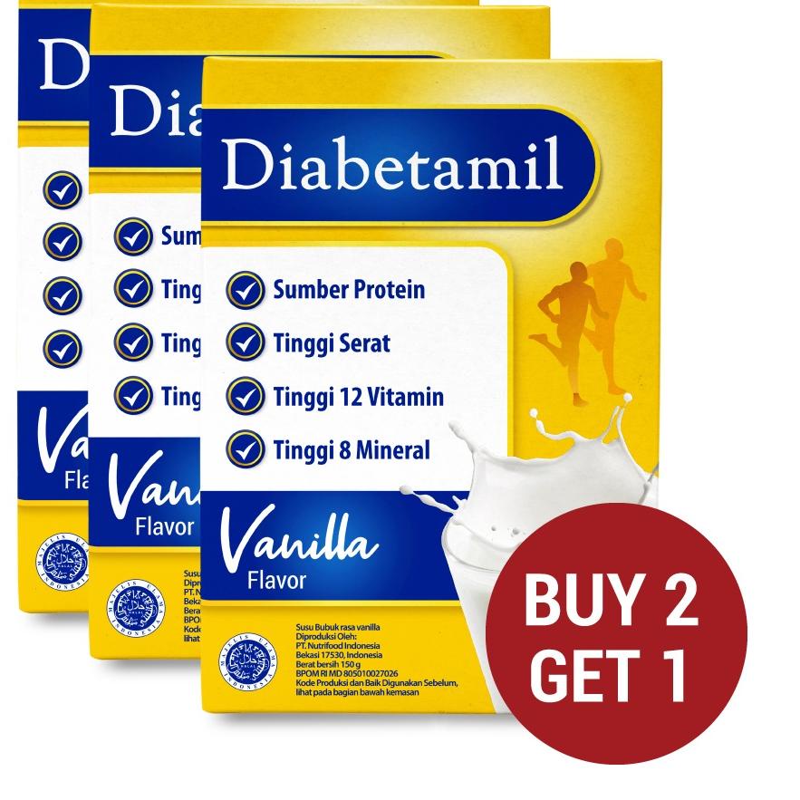 

Telah Hadir ✹ Triple Pack - Susu Diabetamil Vanilla 150 gram - Susu Khusus Diabetes Bantu Jaga Gula Darah,,,