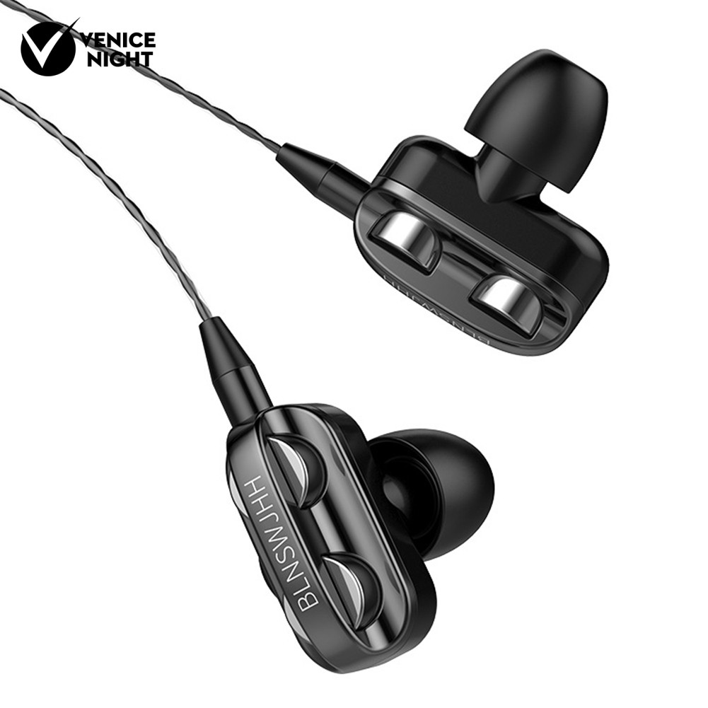 Earphone In-Ear Stereo Heavy Bass Dengan Kabel Dan Mic Untuk Olahraga