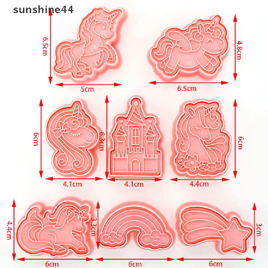 Sunshine 8PCS Cetakan Biskuit / Kue Bentuk Kartun Kuda Bahan Plastik