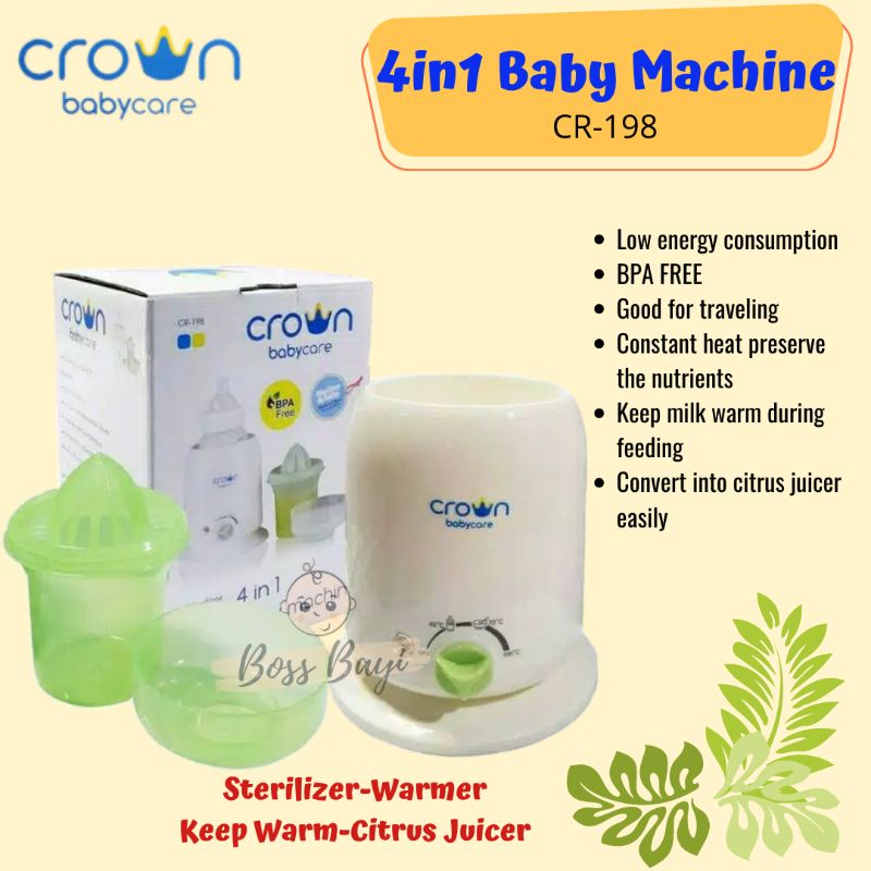 CROWN - 4IN1 Machine Sterilizer/Warmer/Keep Warm/Juicer (Steril~Pemanas Penghangat Susu)