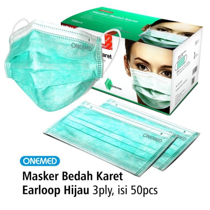 Onemed Masker Bedah Karet Medis Earloop 3ply (50 pcs)