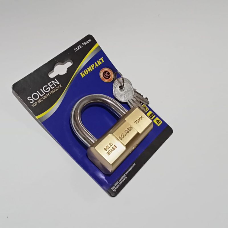 gembok soligen kuningan ukuran 70 mm