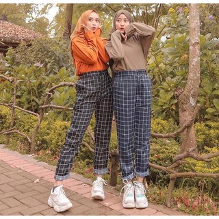 1KG MUAT 5PCS ZOYA SQUARE PANTS CELANA  BASIC TARTAN  