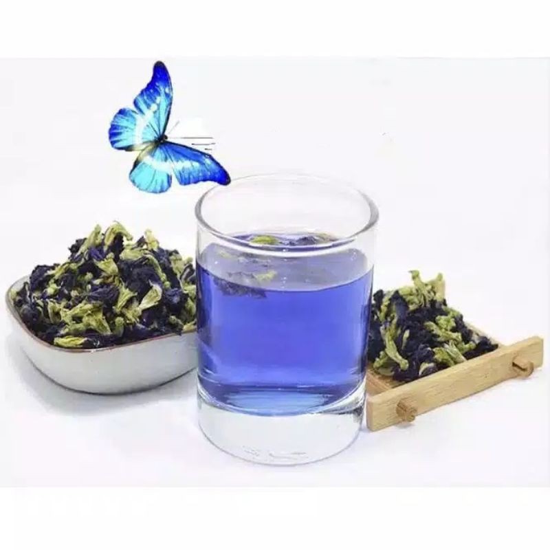 

bunga telang kering dry butterfly pea Flower bunga biru kering