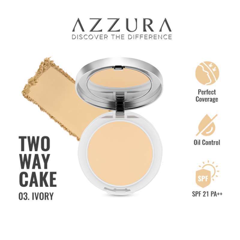 AZZURA TWO WAY CAKE / BEDAK PADAT FOUNDATION SPF 21 / Azzura All Day Matte Finish Two Way Cake Bedak SPF 21 PA+++ 21 Gr