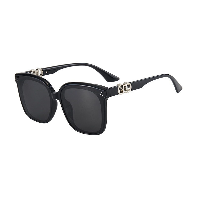 (YUZHU) Gm Kacamata Hitam Wanita Lensa Polarized Frame Kotak Oversized Gaya Korea