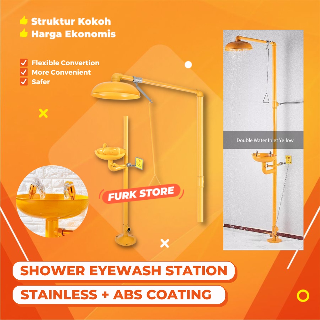 Jual ABS Eyewash Shower, Safety Eyewash Station, Emergency Eyewash