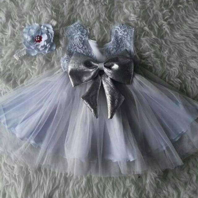 BLOOM RIBBON PARTY DRESS Gaun Pesta Anak Mewah Baju 