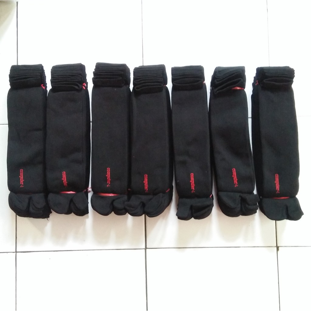 Kaos Kaki Jempol Polos Telapak Hitam Non Kemas [1 Lusin Bahan Nilon]