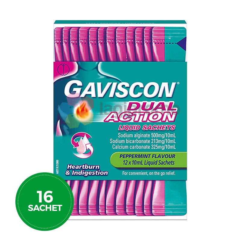 Jual Gaviscon Dual Action Australia 12 Sachet Liquid Obat Maag Asam