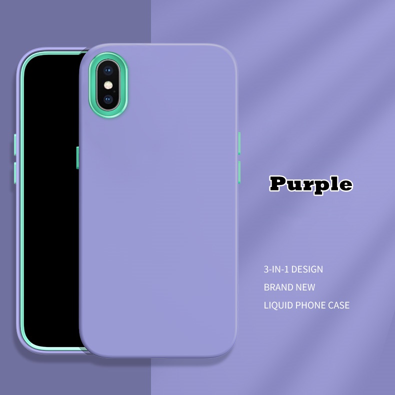 3 in 1 Case HP Tebal Warna Permen Untuk iPhone X XS max 7 Plus 8 Plus 6 7 8 11 Pro max