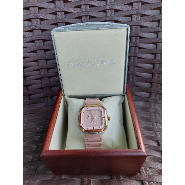 PRELOVED JAM TANGAN WANITA ALEXANDRE CHRISTIE ORIGINAL WARNA PINK LILAC