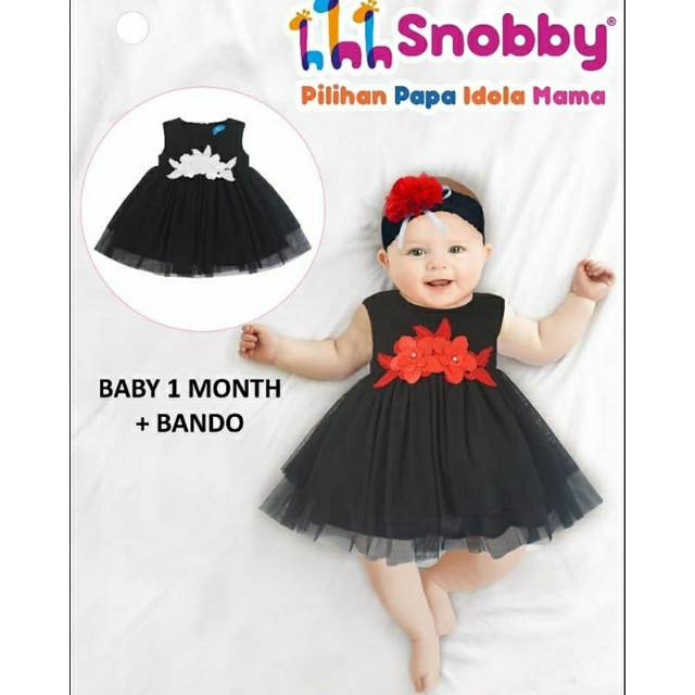 ♥BabyYank♥ DRESS SNOBBY KTHK013 + HEADBAND - NEWBORN BABY DRESS - GAUN ANAK AQIQAH