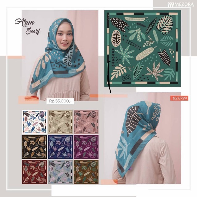 Arun scarf mezora hijab voal kerudung segiempat