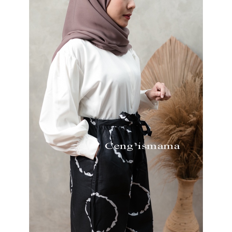 Celana Panjang Kulot Wanita Motif Cincin Sibori Bahan Rayon-4