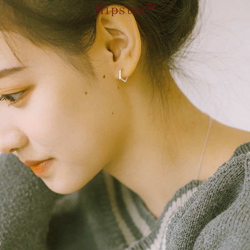 INS Style Creative Design Micro Inlaid Zircon Geometric Special Ear Studs