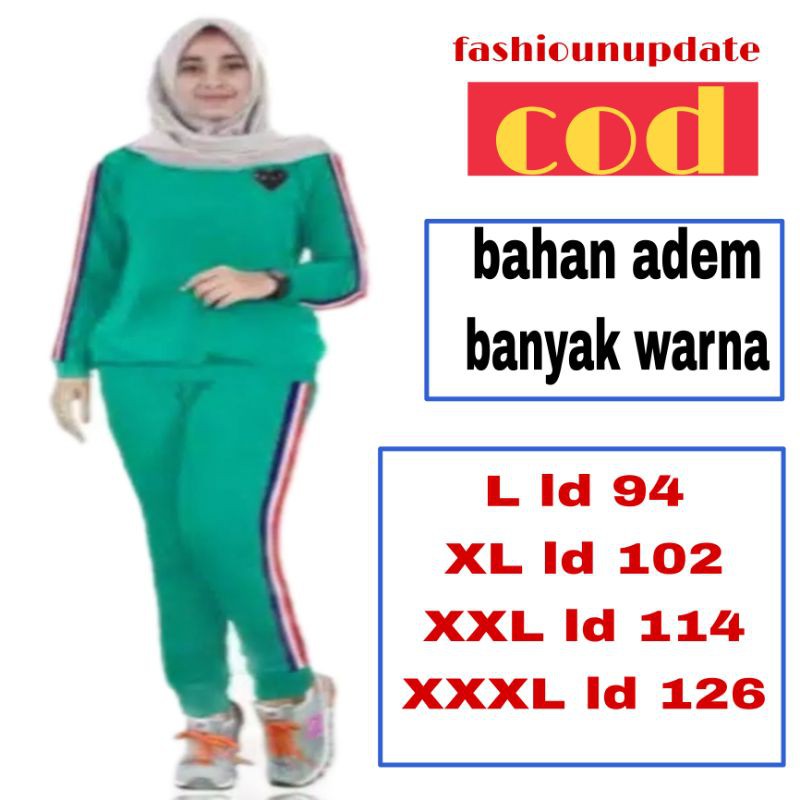 BAJU OLAHRAGA TRAINING SENAM WANITA PAKAIAN OLAHRAGA WANITA JUMBO ATASAN SENAM WANITA JUMBO