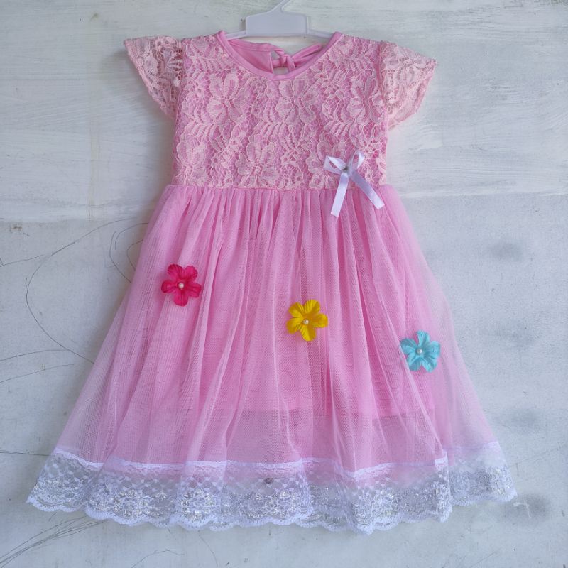 Dress anak 1 2 tahun baju anak cewek perempuan gaun cantik unik tutu brokat (Dress fitriyalova)