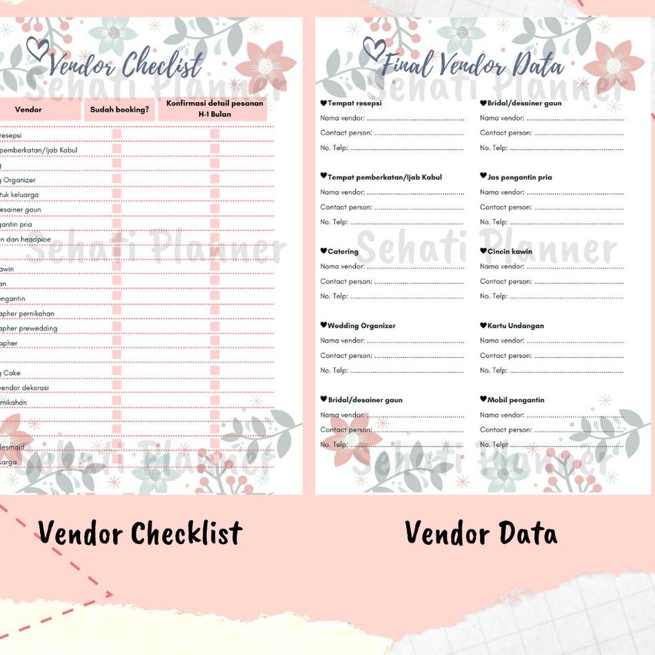 Serba Murah Wedding Planner / Kertas Binder Loose Leaf A5 & B5 / Sehati Planner c99₨