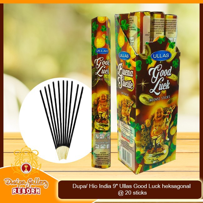 Dupa/ Hio India 9&quot; Ullas Good Luck heksagonal @ 20 sticks (6pcs/box)