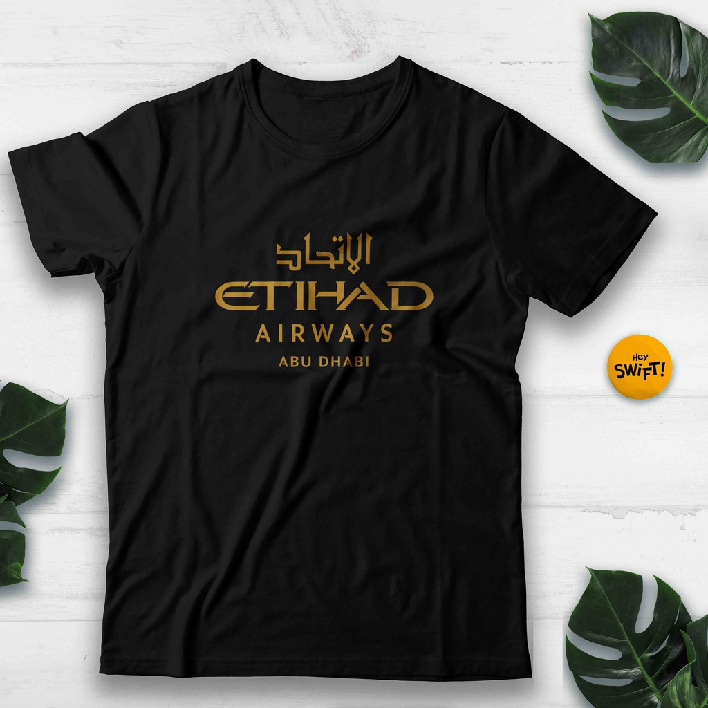 KAOS ETIHAD AIRWAYS ABU DHABI AIRLINES T-SHIRT BAJU DISTRO