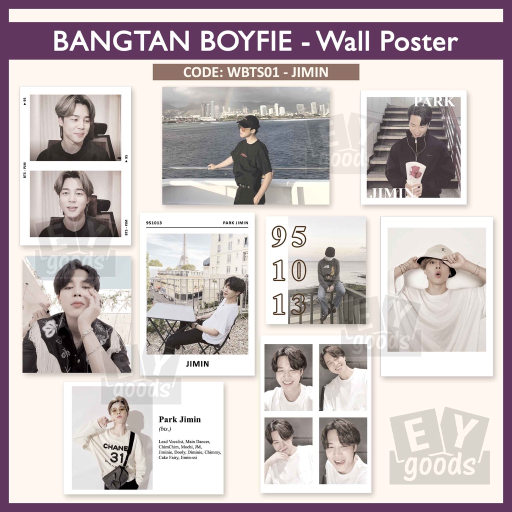 Wall Decor BTS Bangtan Boys BOYFIE Boyfriend Material walldecor Art print postcard poster card dinding kpop jimin jungkook taehyung v suga jin jhope namjoon photocard wall poster deco sticker stiker aesthetic merchandise polaroid mood board hiasan kamar