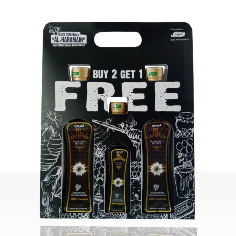 

MADU Al Haramain Madu Manis Dari Bunga Habbatusauda PROMO PACK 500gr x 2 FREE 250 1 PCS