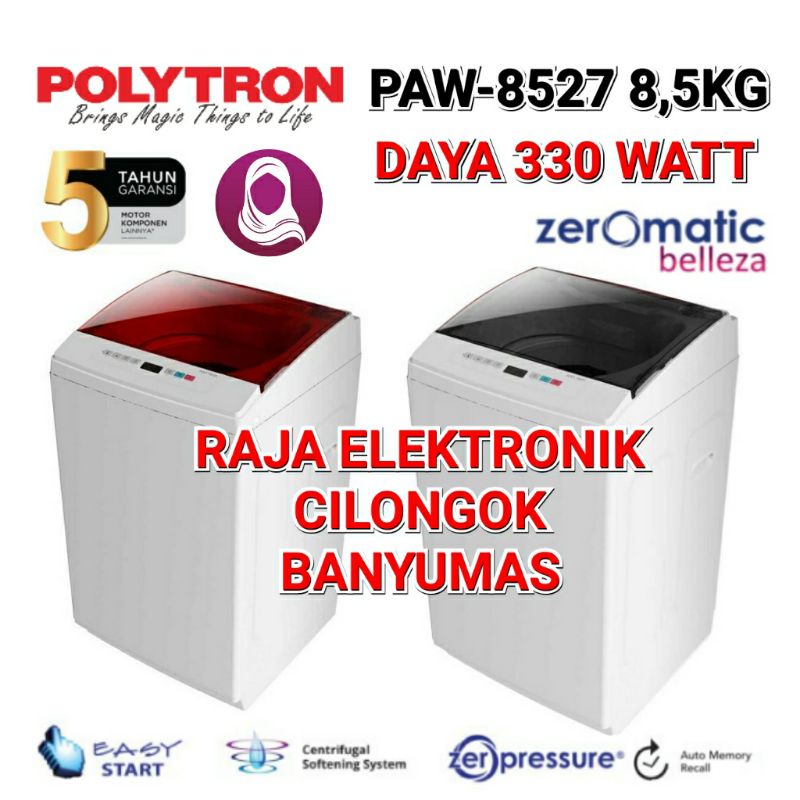 mesin cuci polytron PAW 8527 8,5kg Zeromatic hijab series  1 tabung polytron PAW8527 topload polytron 8.5kg mesin cuci