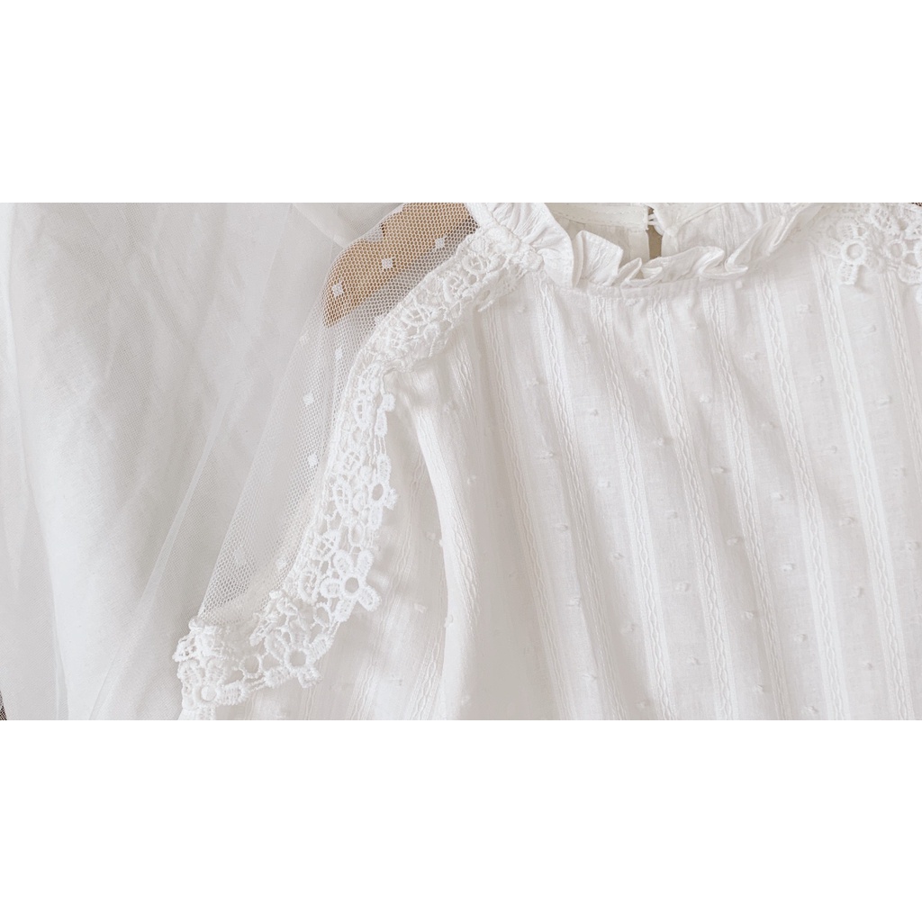 Blouse Fashion Anak Perempuan Import Motif White Lace