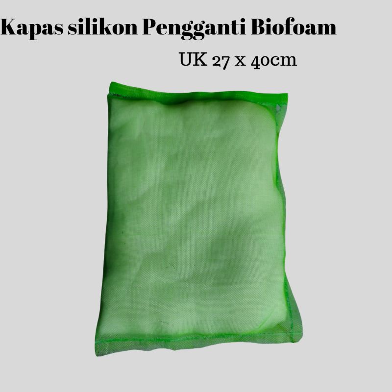 busa atau kapas silikon Pengganti Biofoam media filter kolam ikan aquarium 27 x40 cm