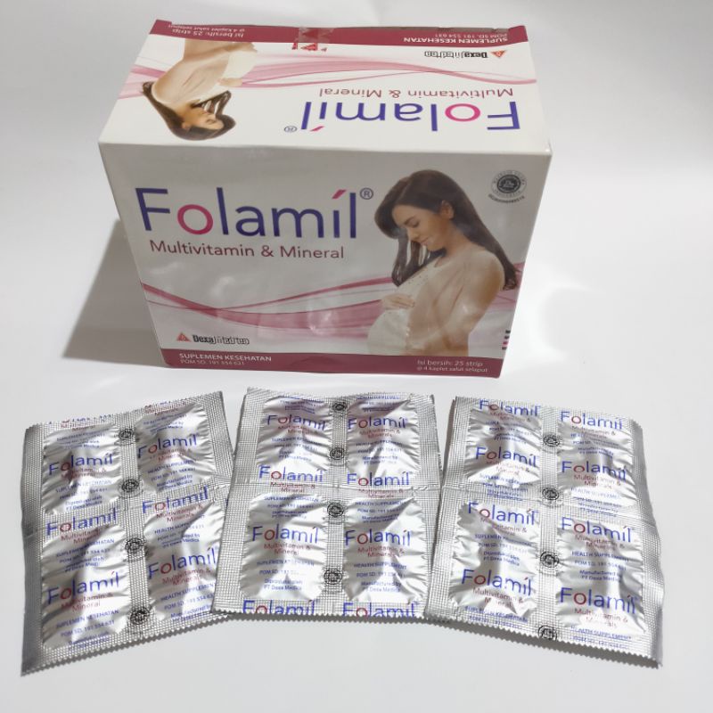 Folamil Strip isi 4 kapsul Multivitamin dan Mineral Ibu Hamil