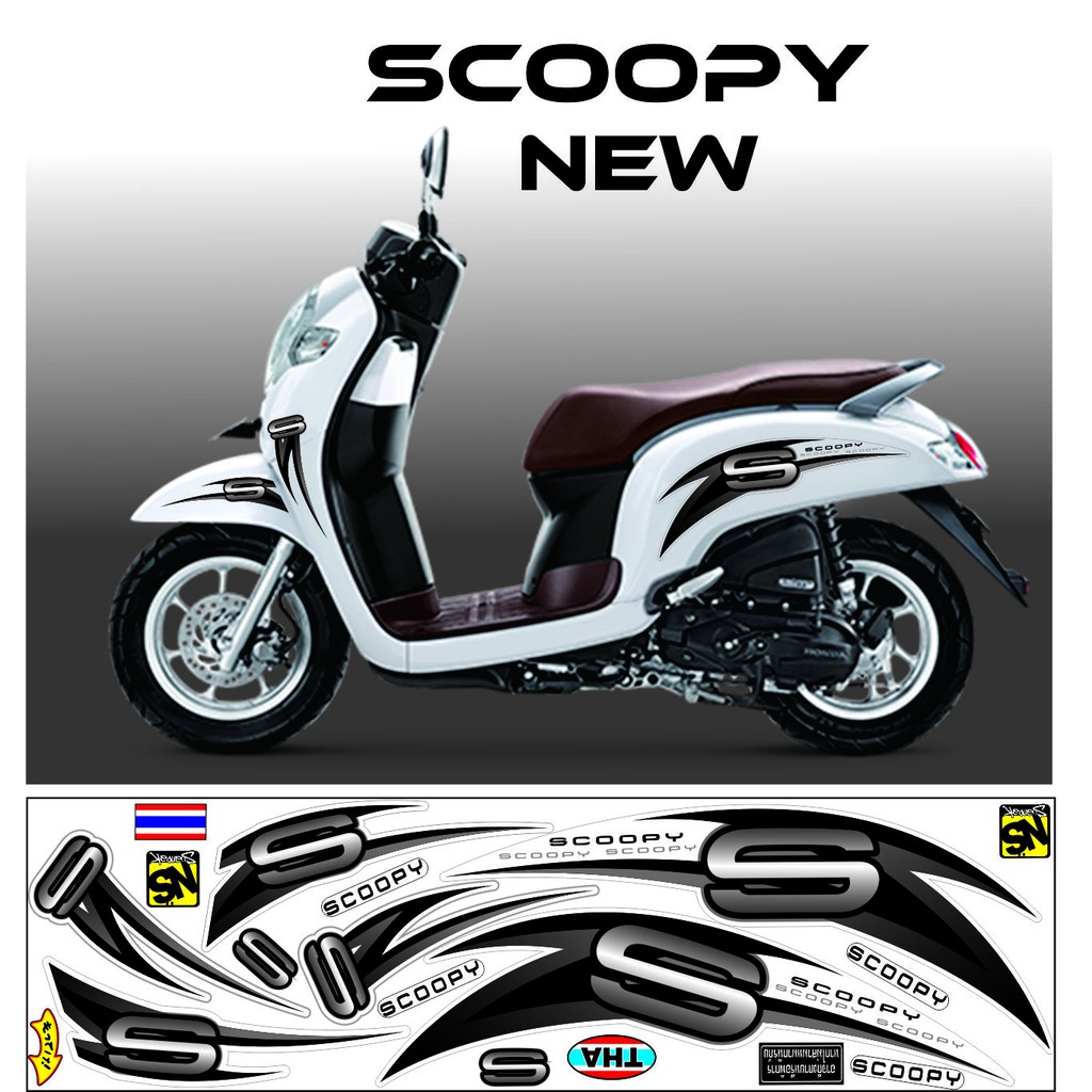 STIKER MOTOR SCOOPY NEW 2018 VARIASI THAILOOK SCOOPY STRIPING