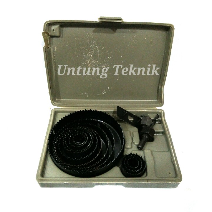 Jual Hole Saw Set 16 Pcs HSS Mata Bor Lubang Kayu Plastik PVC