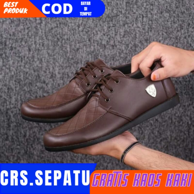 FRRI x CRS - SepatuFormal Pantofel Pria Resmi Formal Tali Hitam Brown Kantor Kuliah Kondangan Kerja