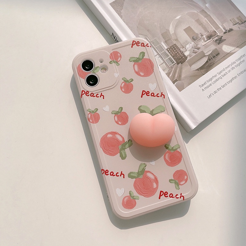 IPHONE Casing Hp Motif Peach 3d Untuk Iphone7 8 PLUS X XR Xs11 12 13 14 MINI PRO MAX Se2020