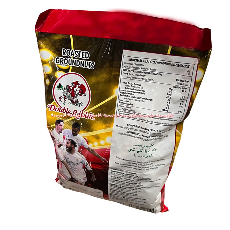 Dua Kelinci 750gr Kacang Garing Roasted Ground Nuts 2Kelinci Kacang Kriuks Peanuts Nut 2 Kelinci Cemilan Kacang Roast 750 gram