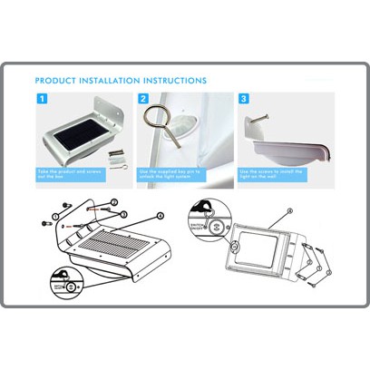 Solar Motion Light 16 Led, Lampu Tenaga Surya Untuk No Rumah,Taman,Etc