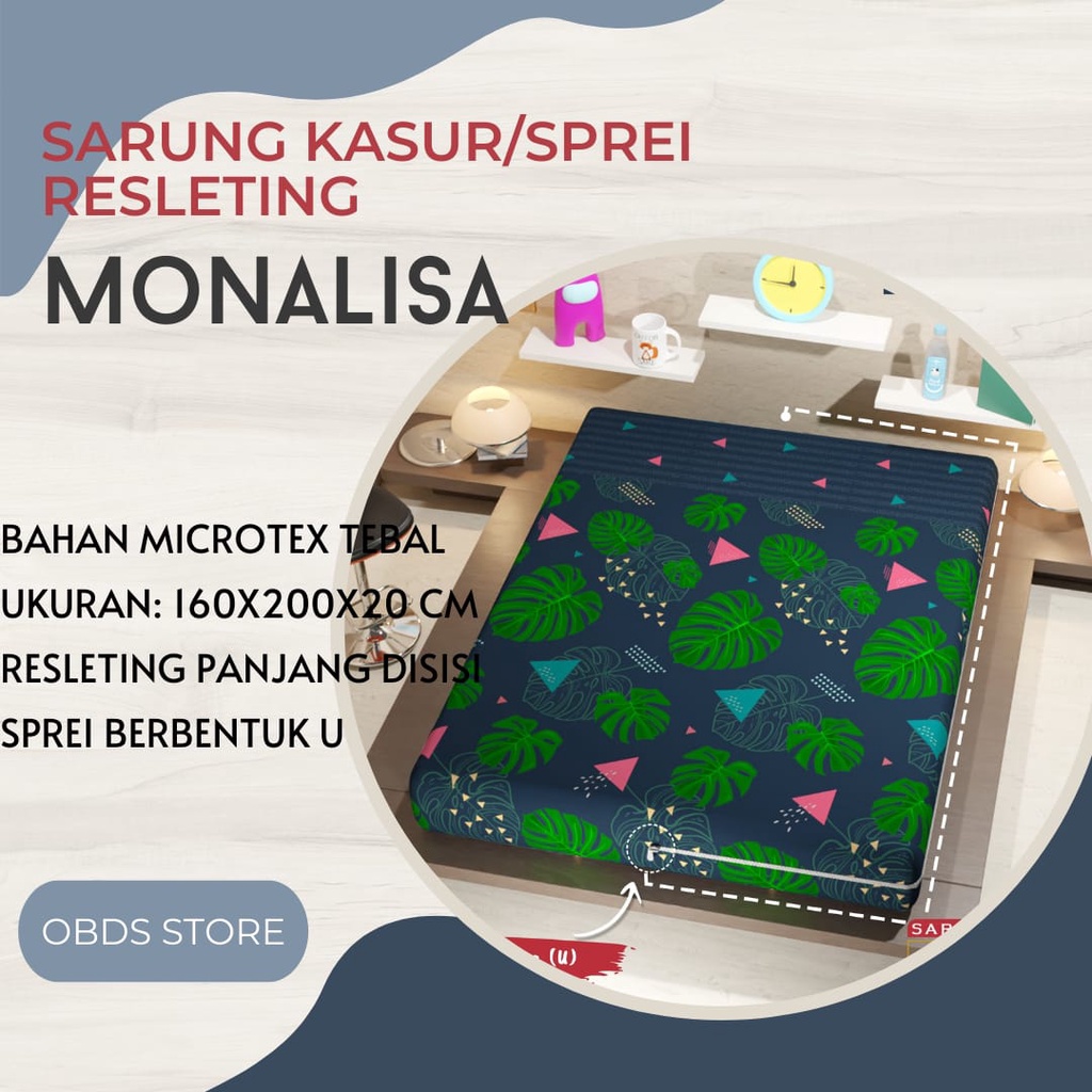 160X200 TINGGI 20 SARUNG KASUR/BUSA RESLETING MONALISA 160x200x20