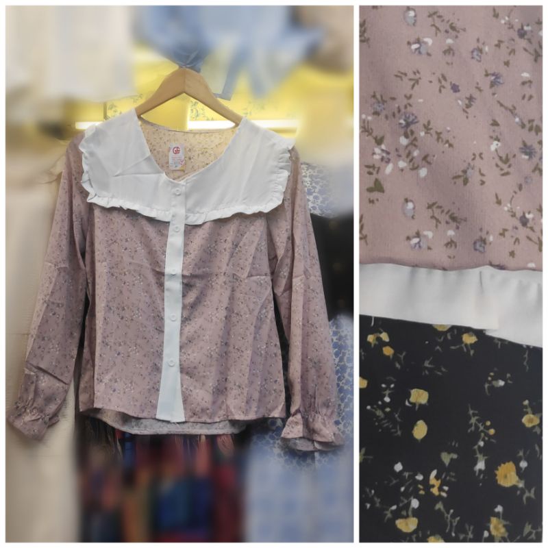 ATASAN BLOUSE REMAJA WANITA MOTIF BUNGA IMPORT