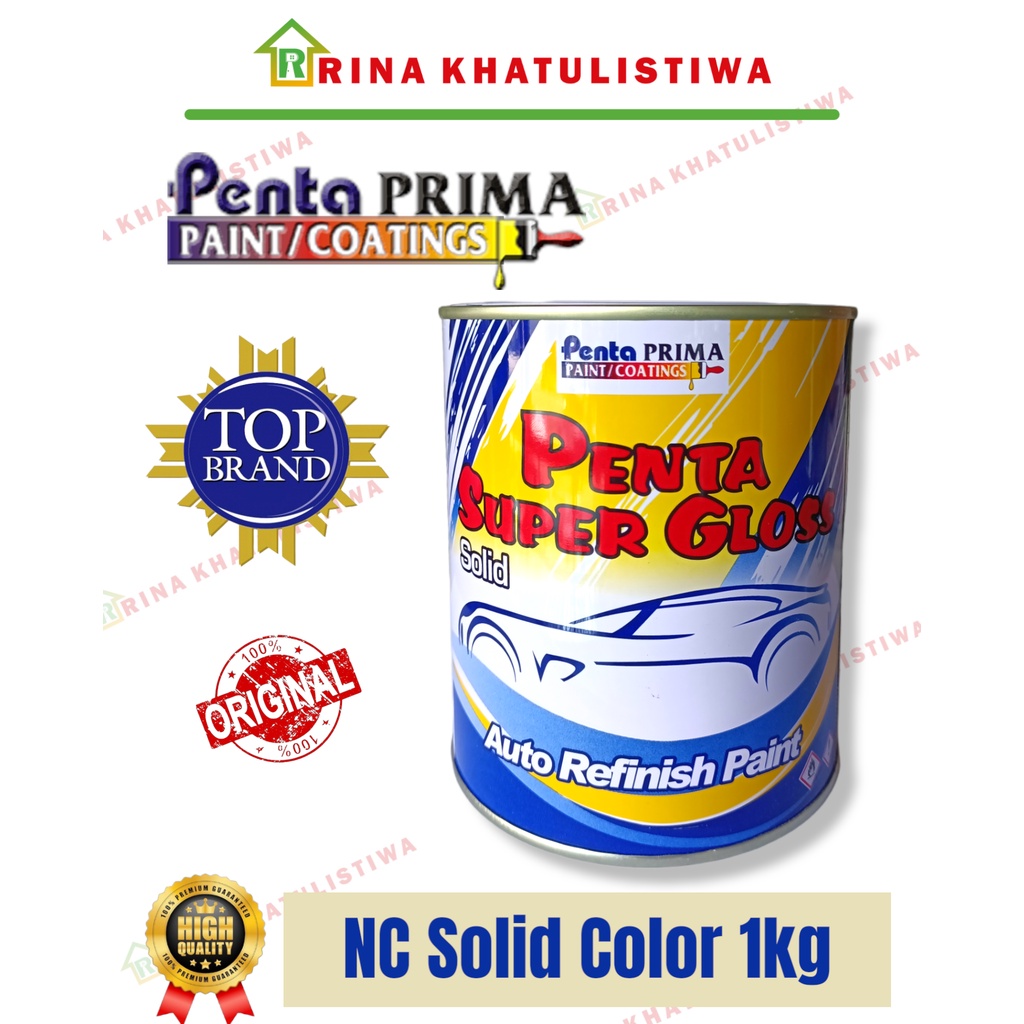 Cat Penta Super Gloss NC Solid 1kg Cat Mobil warna putih