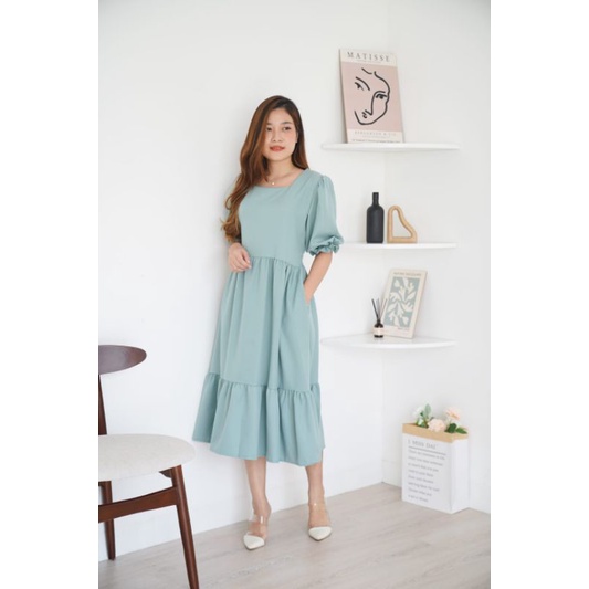 Dress Wanita Korean Vintage Fanny Dress Amanda