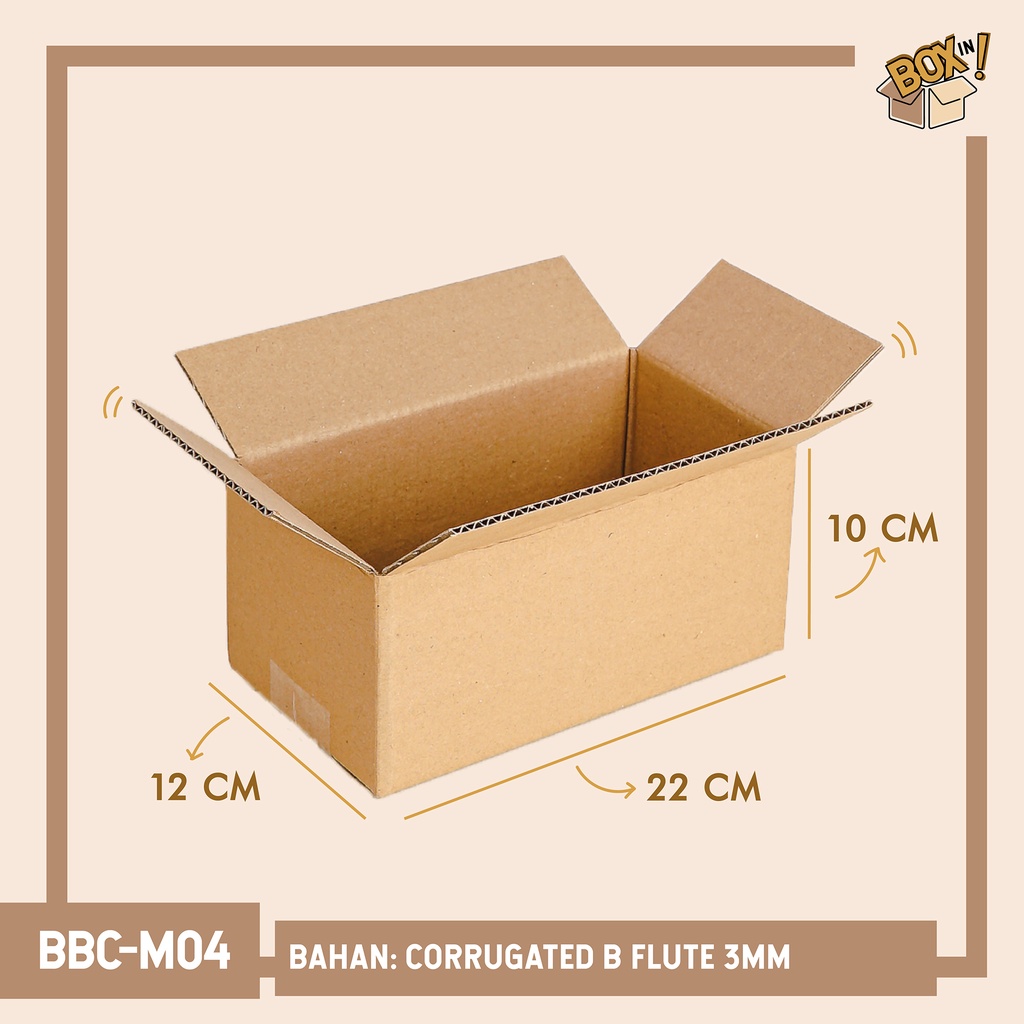 

22 x 12 x 10 cm (BBC-M04) | B FLUTE | KARDUS | CORRUGATED BOX | PACKING | PACKAGING