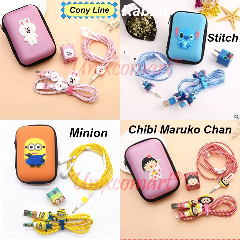 Pelindung kabel Charger Headset SET Cable Protector Cartoon Karakter