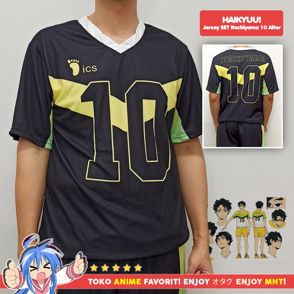 Kostum Anime Cosplay Haikyuu Itachiyama Jersey Set No. 10 - Sakusa Kiyoumi Alter