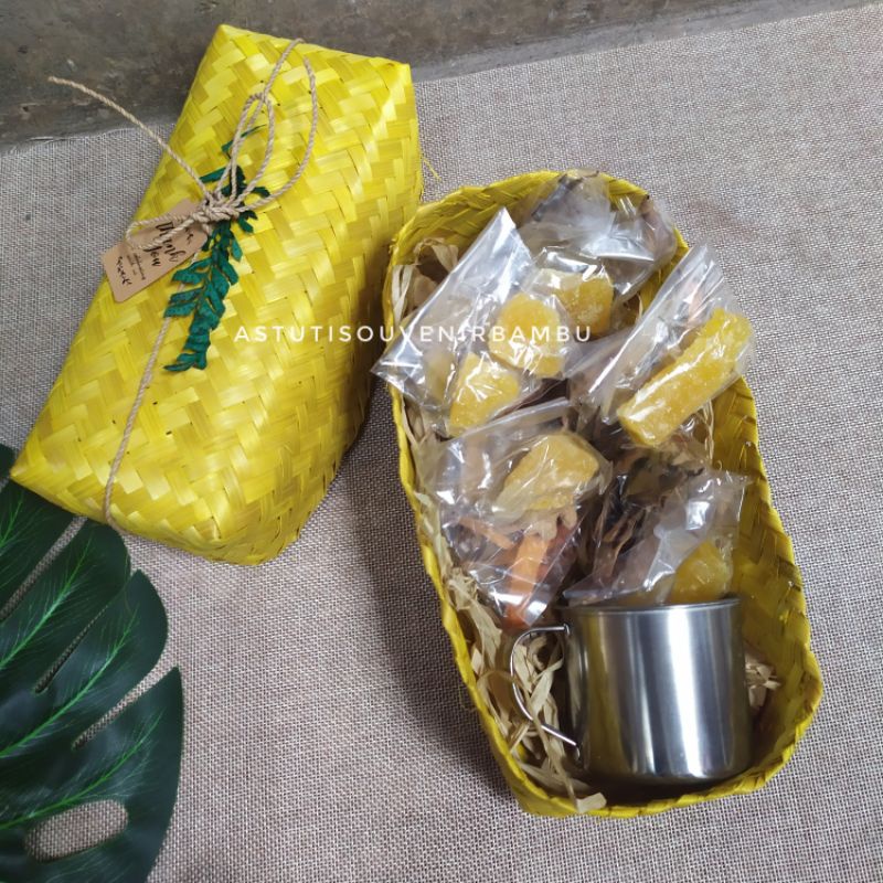 HAMPER WEDANG UWUH / besek persegi panjang / pipiti murah / minuman tradisional / hamper unik