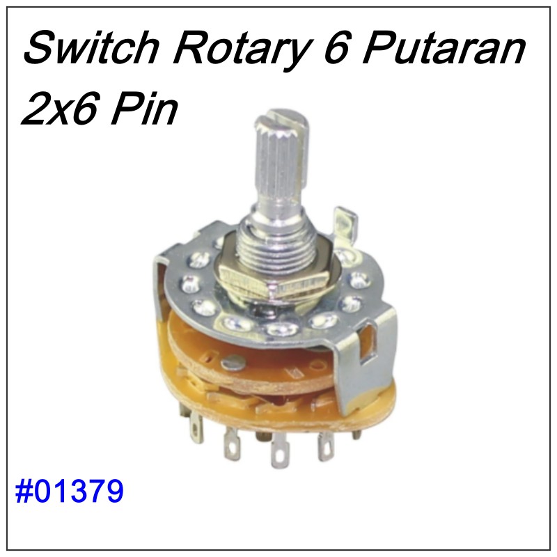 Jual Rotary Switch 6 Putaran 2x6 Pin Saklar Selector SW Atur 6 Posisi ...